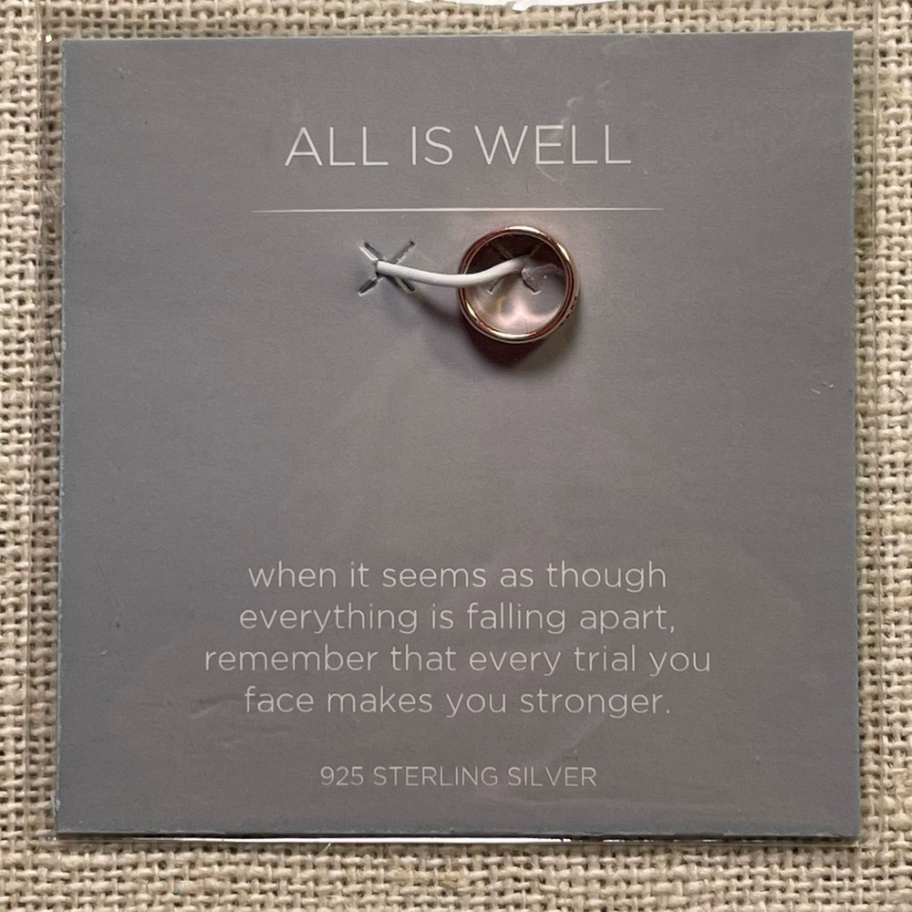 Origami Owl Rose Gold “All Is Well” Core ring charm